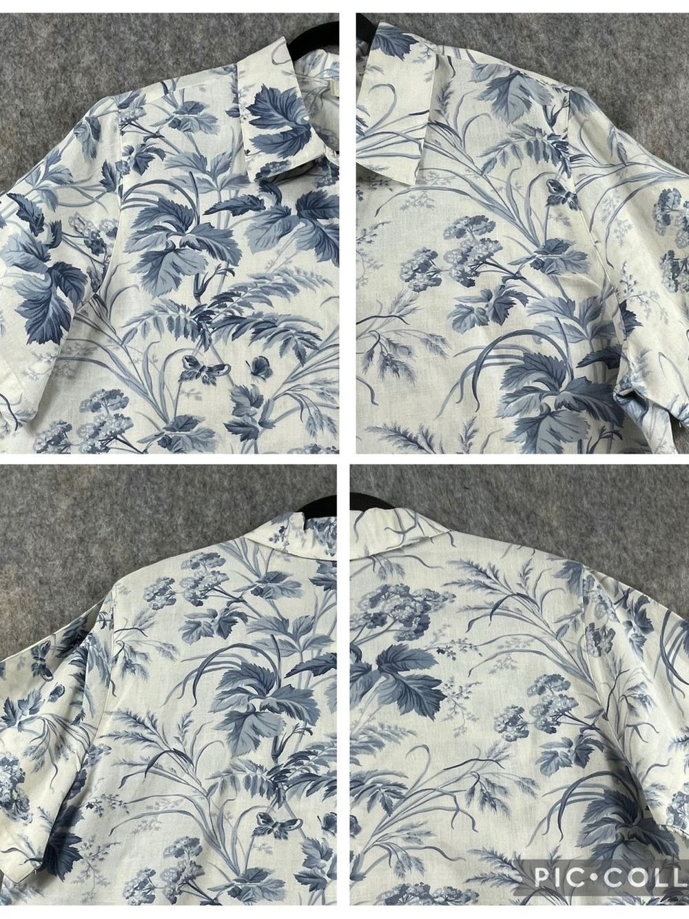 Lemon Grass Linen Blend Button Up Romantic Cottagecore Botanical Shirt - XL - Picture 5 of 13